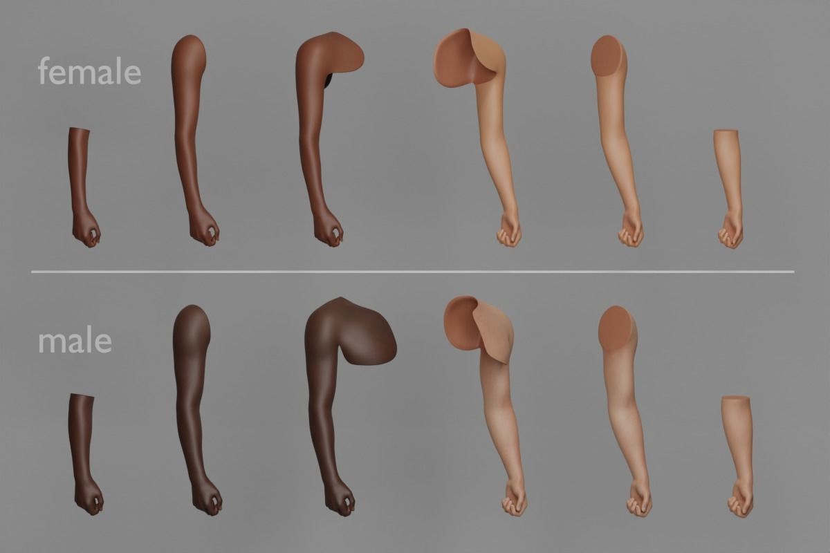 Tattoo Artist Arm Pack 3D model_2