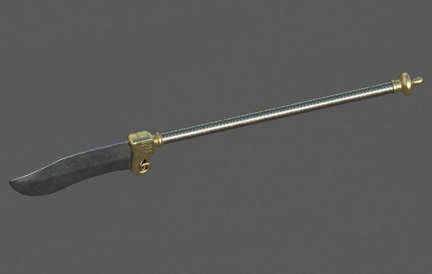 Bhuj ancient Indian  weapon Low poly Low-poly 3D model_2