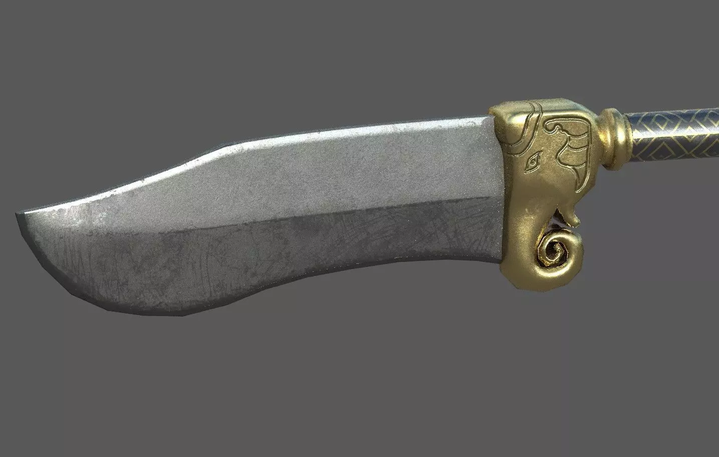 Bhuj ancient Indian  weapon Low poly Low-poly 3D model_0