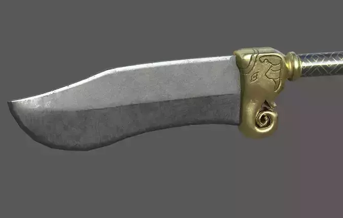 Bhuj ancient Indian  weapon Low poly