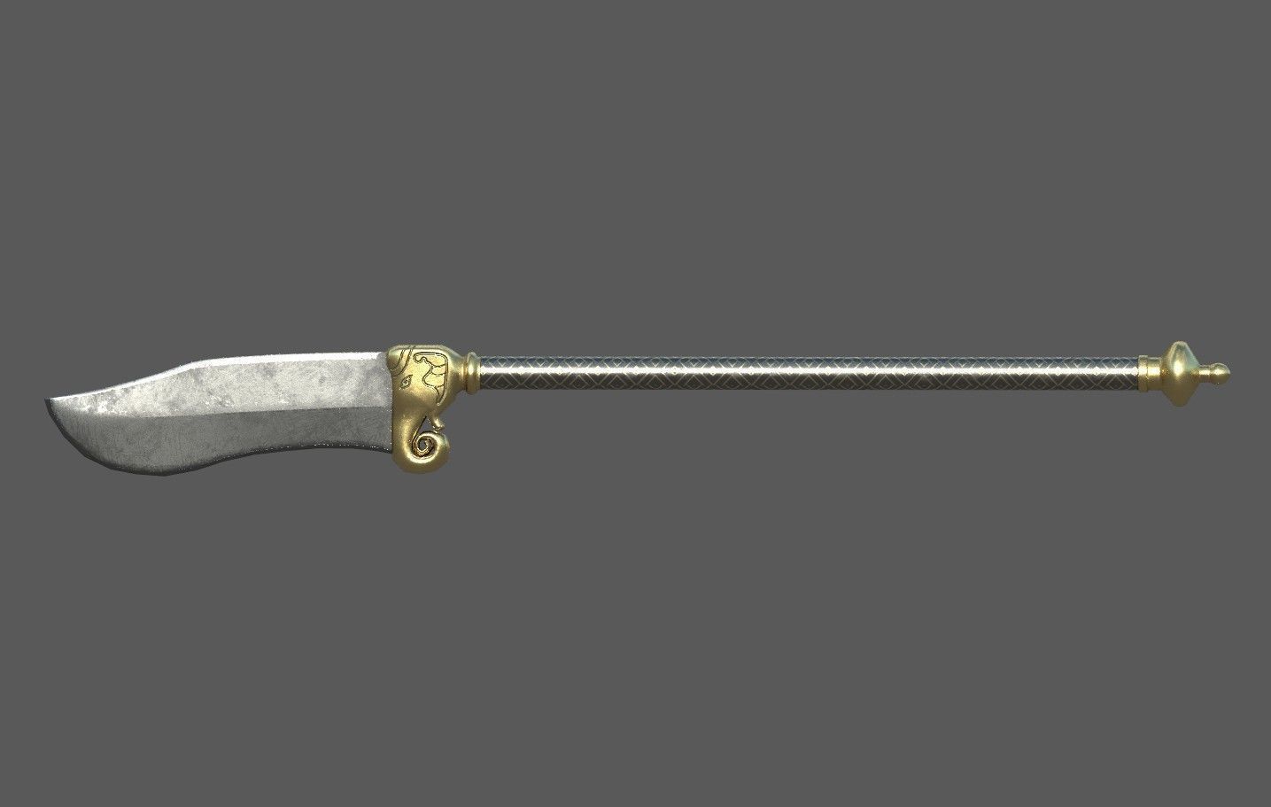 Bhuj ancient Indian  weapon Low poly Low-poly 3D model_1