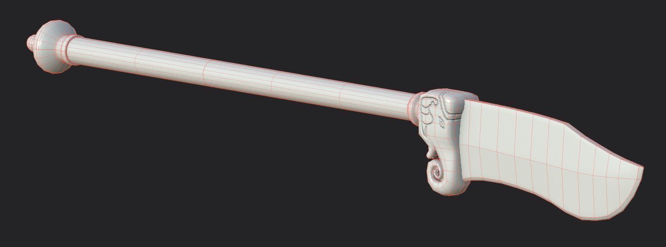 Bhuj ancient Indian  weapon Low poly Low-poly 3D model_5