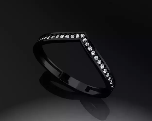wishbone ring with 27 gems 3D print model
