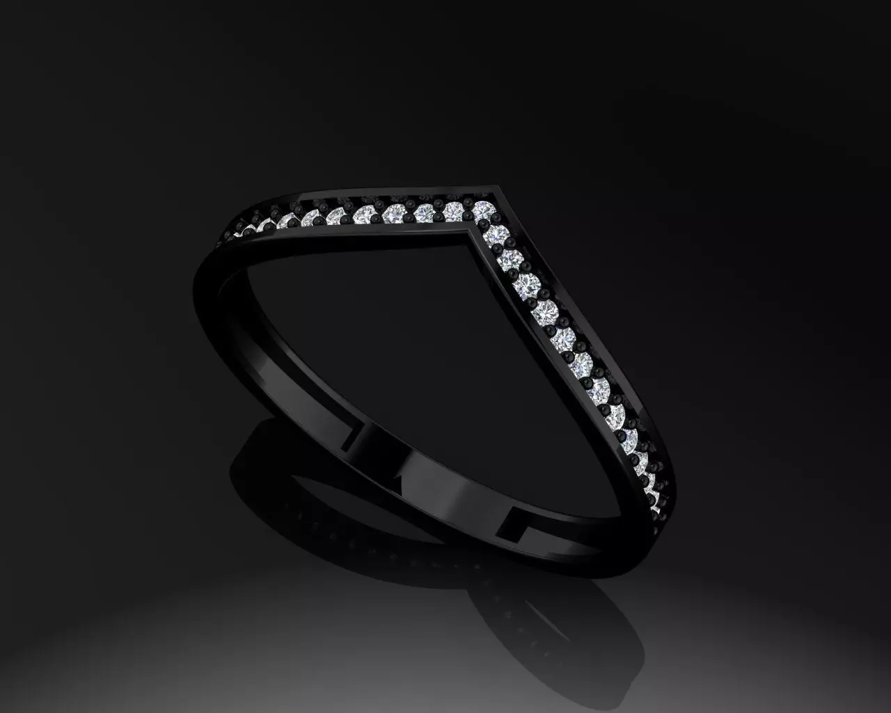 wishbone ring with 27 gems 3D print model_0