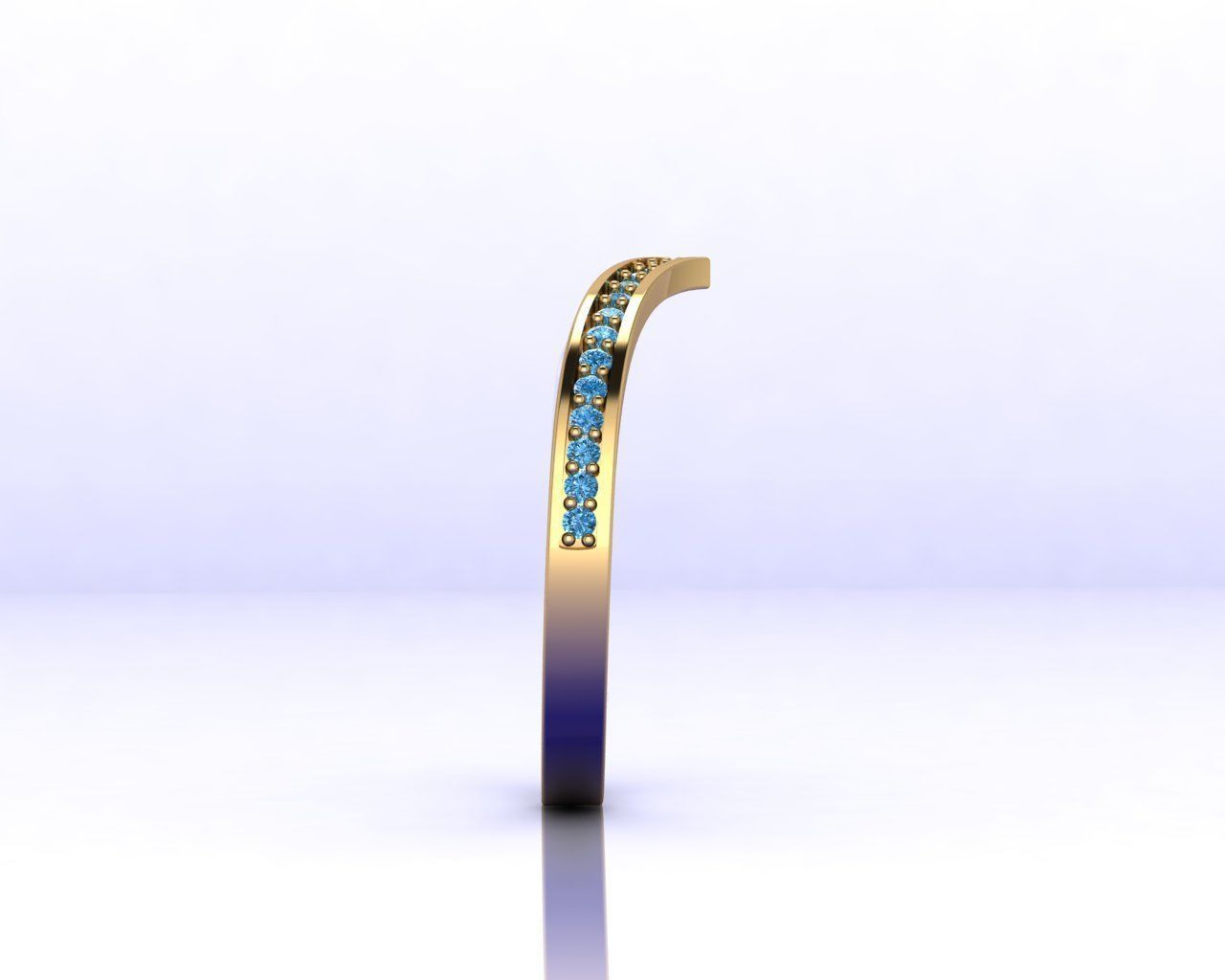 wishbone ring with 27 gems 3D print model_11