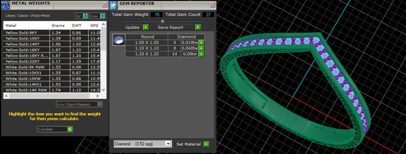 wishbone ring with 27 gems 3D print model_4