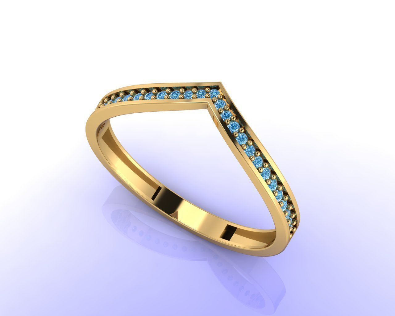 wishbone ring with 27 gems 3D print model_10