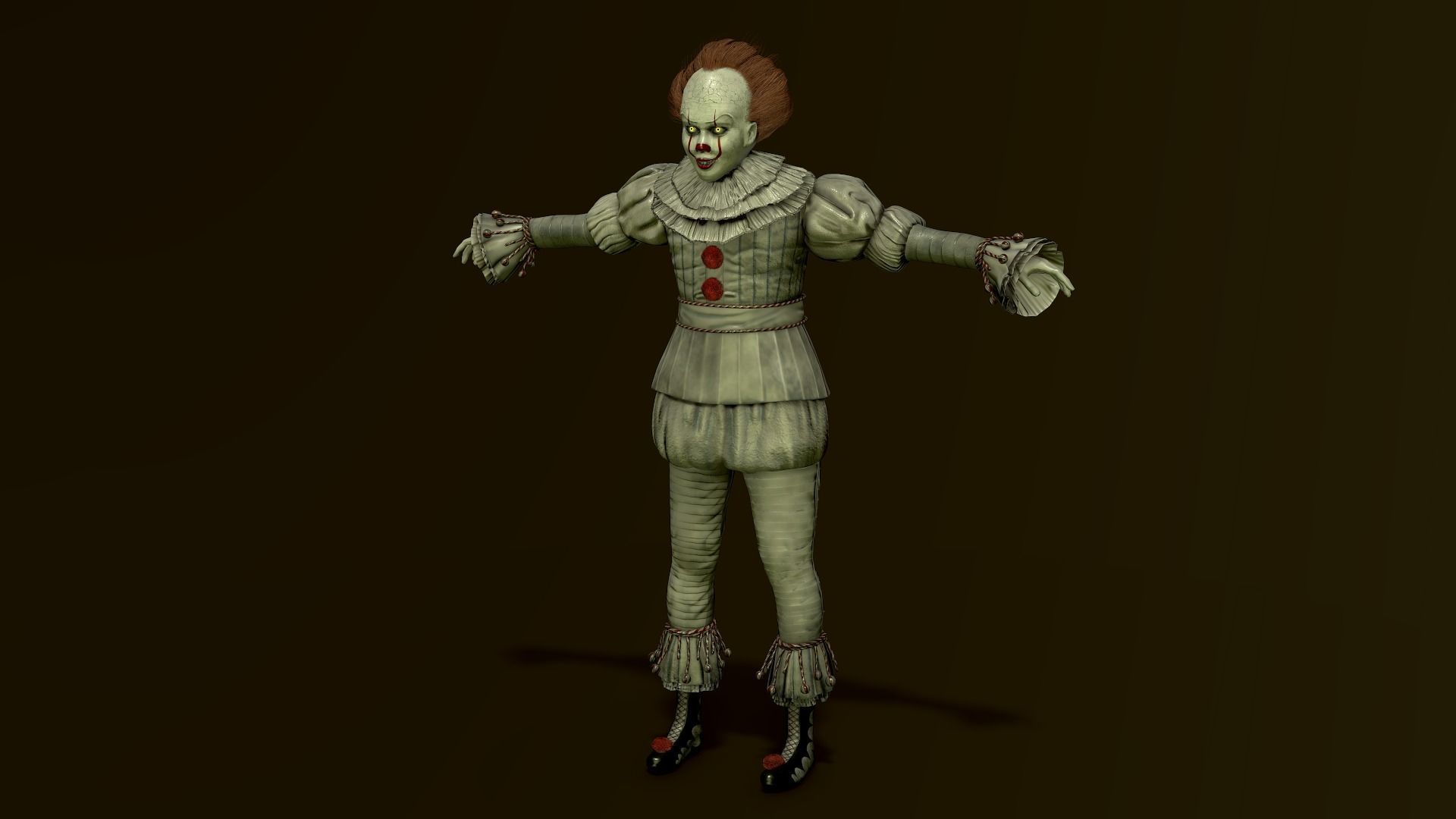 Clown Pennywise - It Low-poly 3D model_9