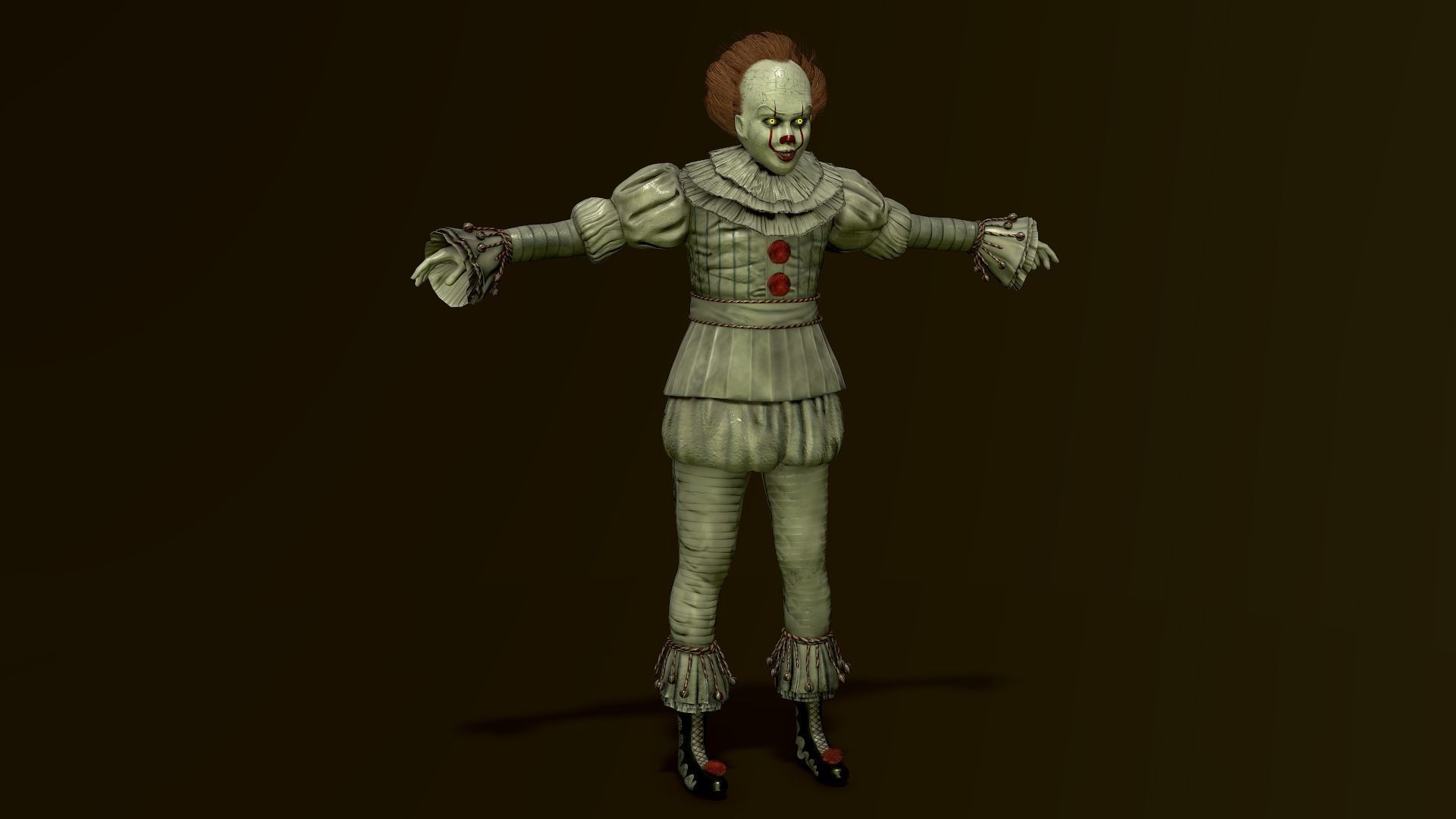 Clown Pennywise - It Low-poly 3D model_6