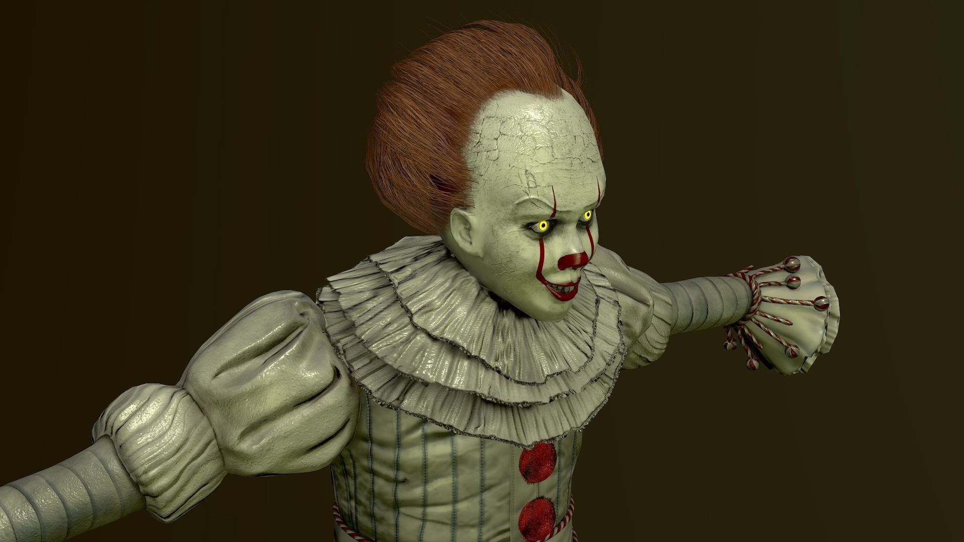 Clown Pennywise - It Low-poly 3D model_13