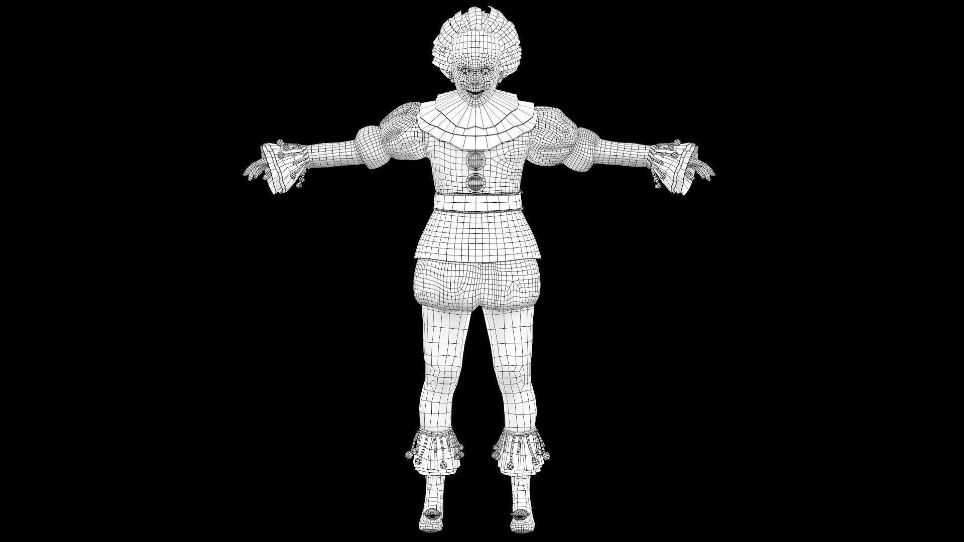 Clown Pennywise - It Low-poly 3D model_17