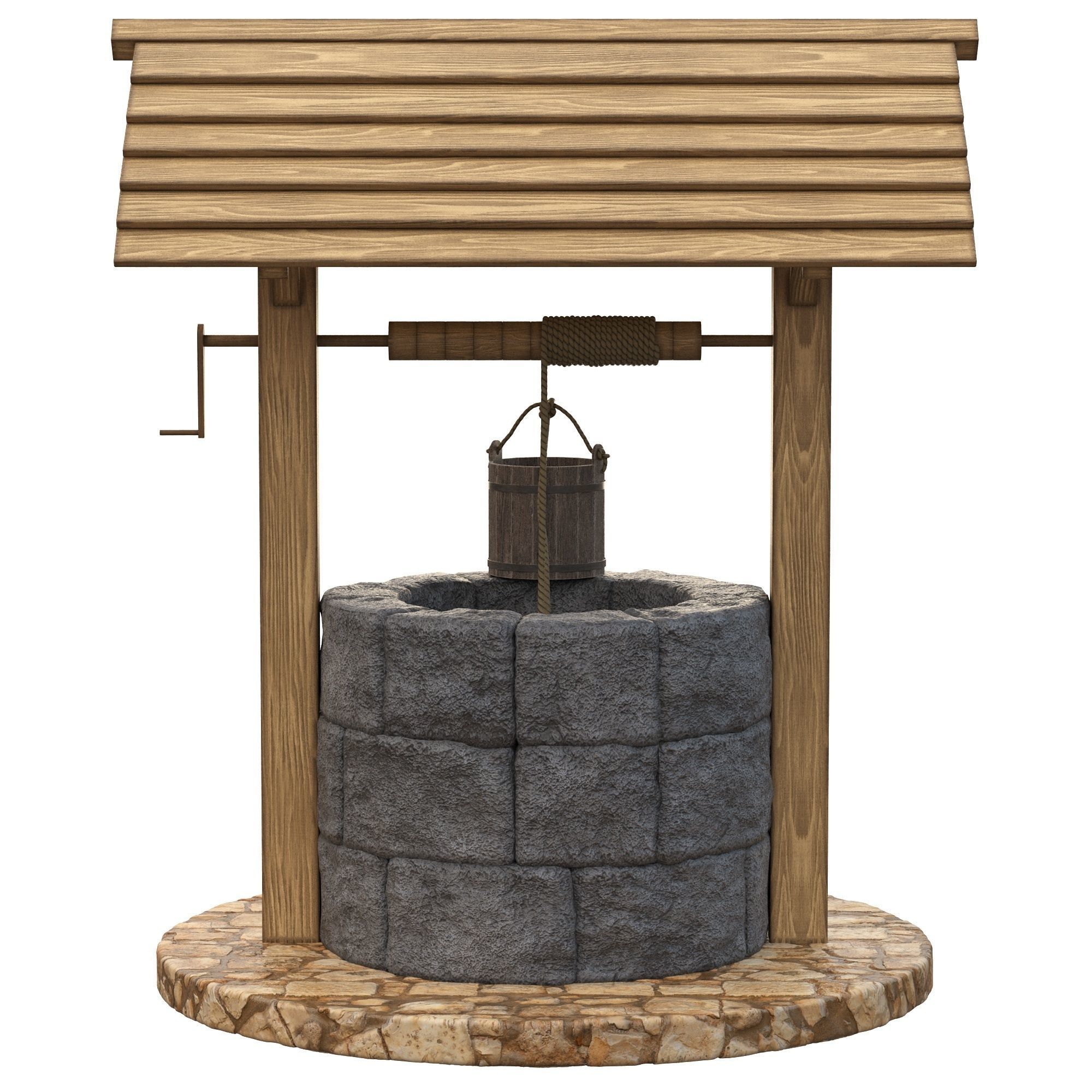 Medieval well  PBR 3D model_9