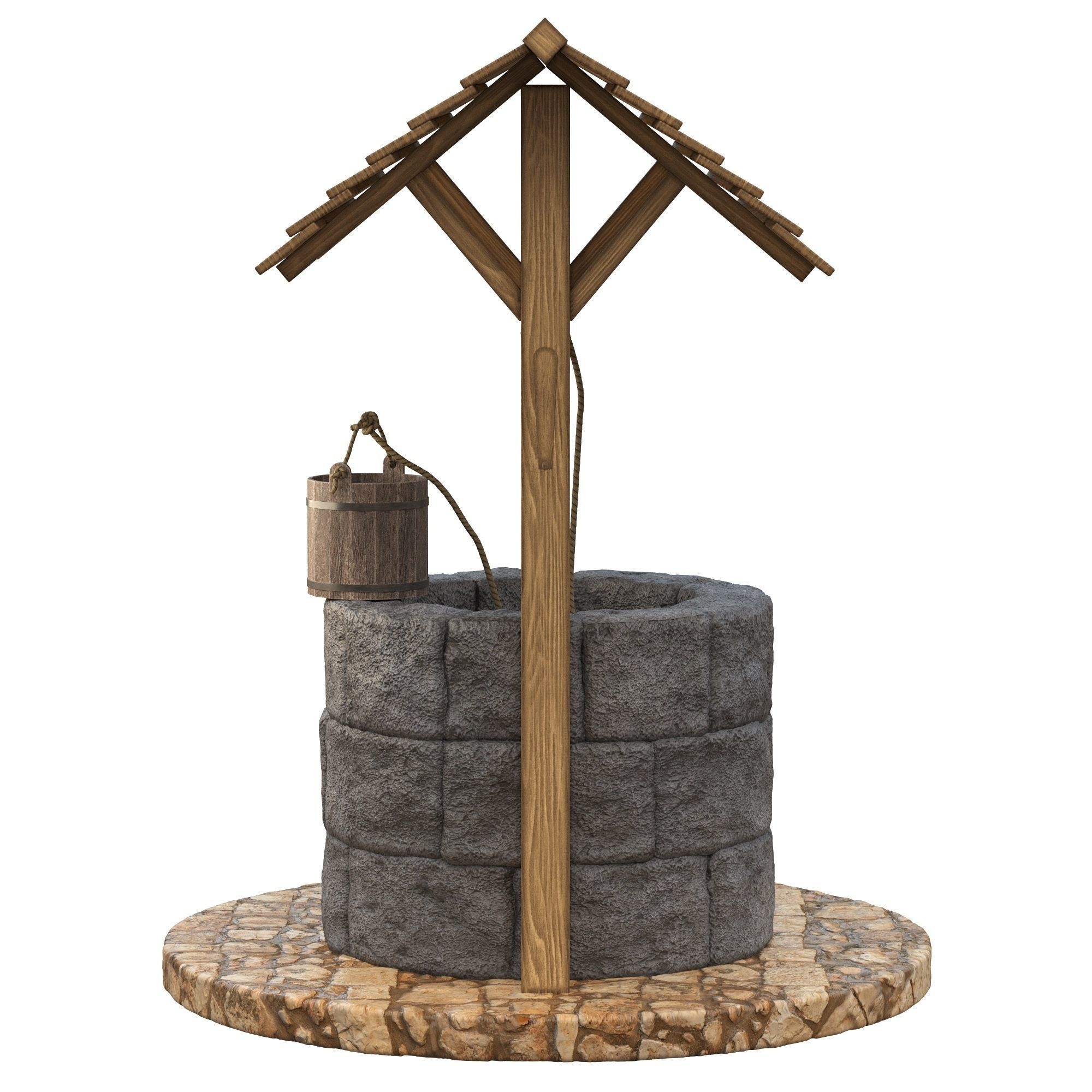 Medieval well  PBR 3D model_7