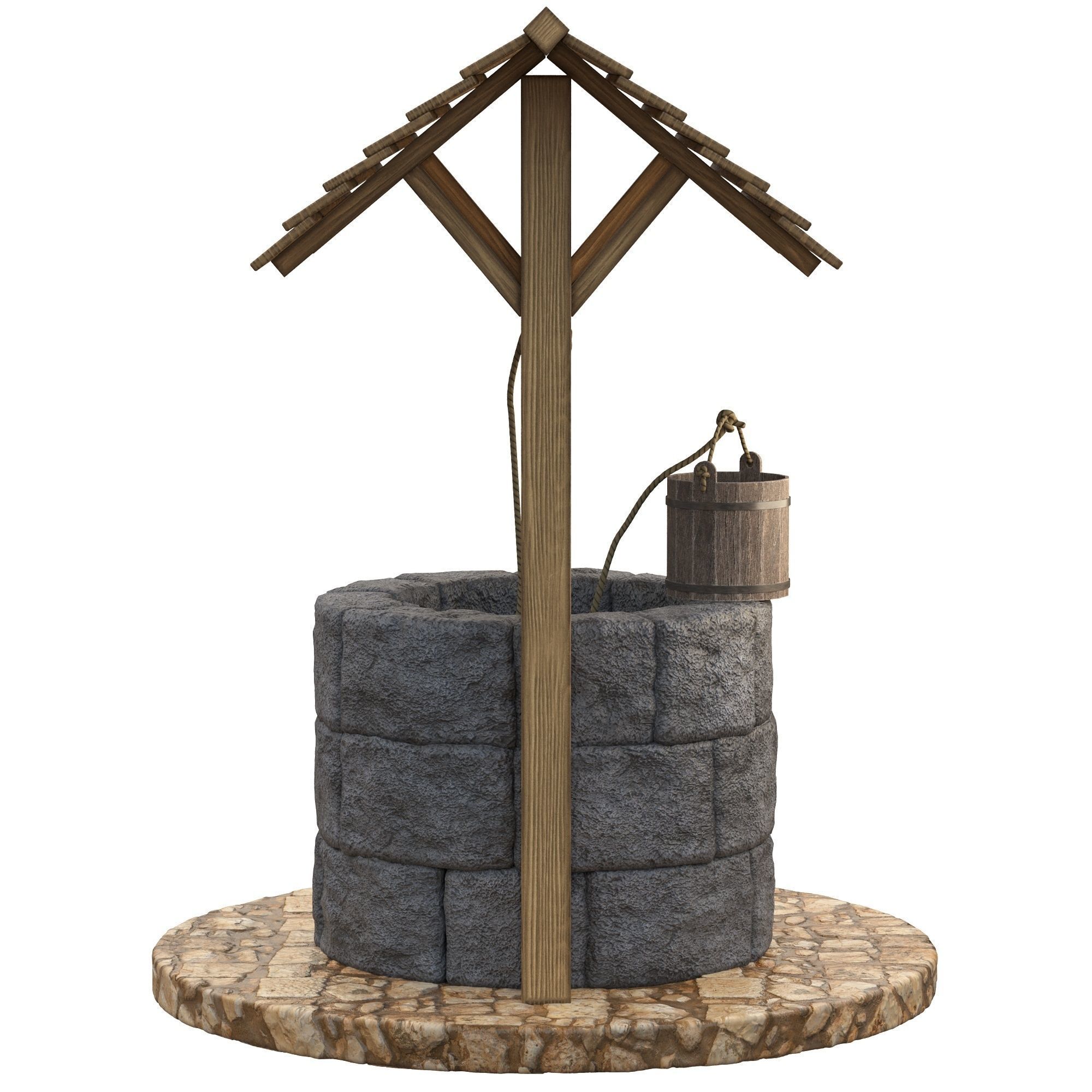 Medieval well  PBR 3D model_10