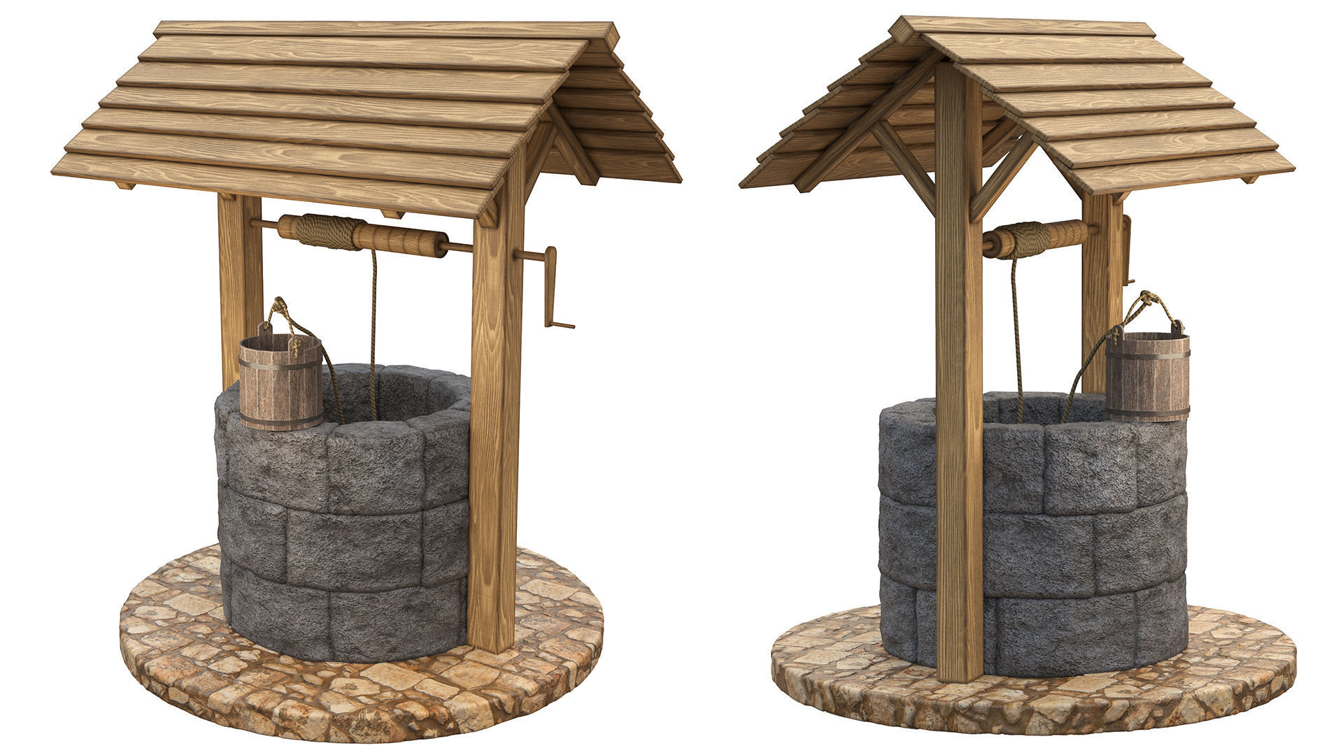 Medieval well  PBR 3D model_2