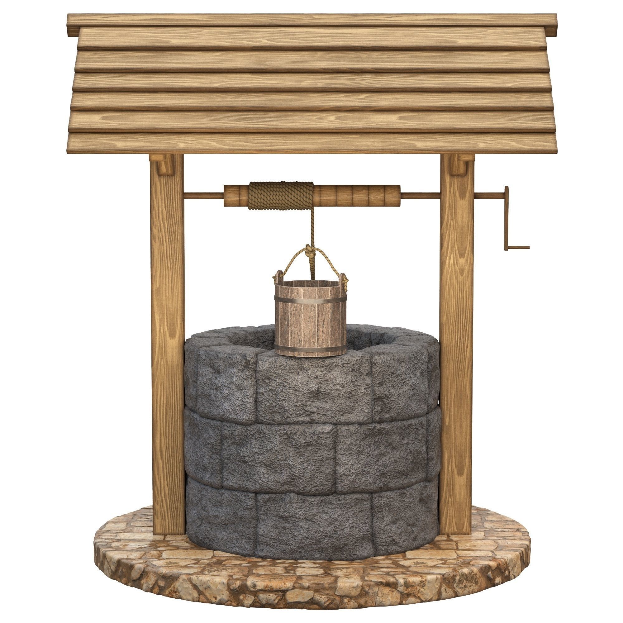 Medieval well  PBR 3D model_3