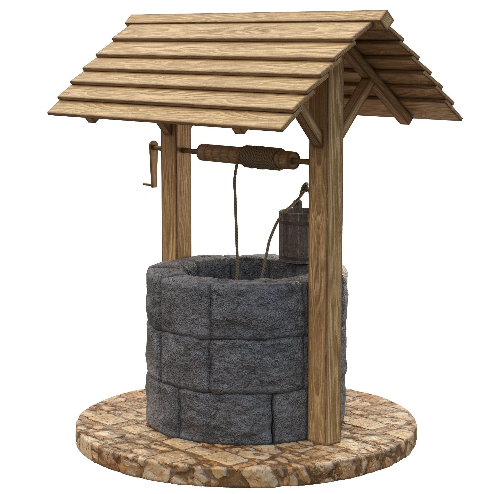 Medieval well  PBR 3D model_6