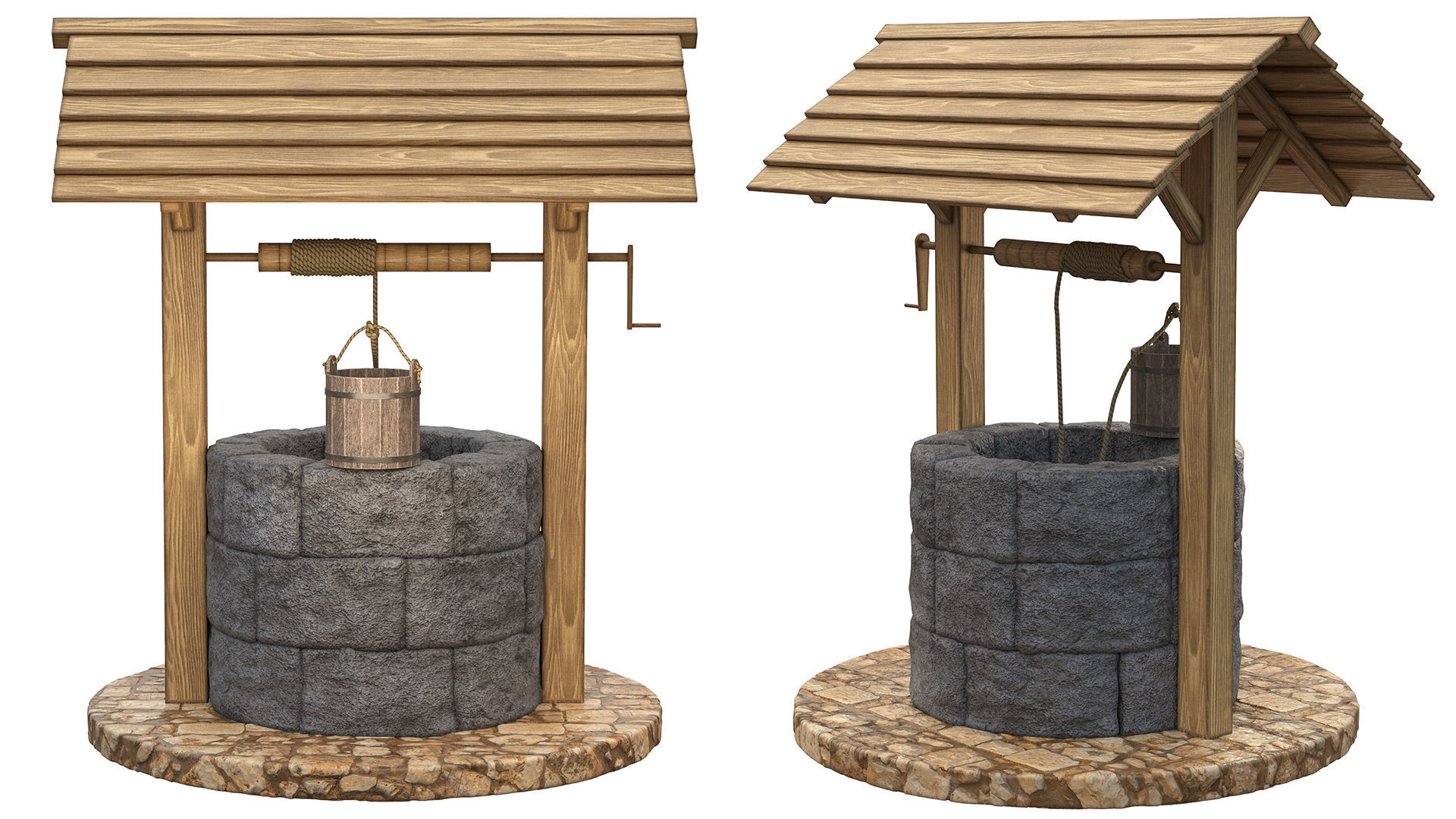 Medieval well  PBR 3D model_1