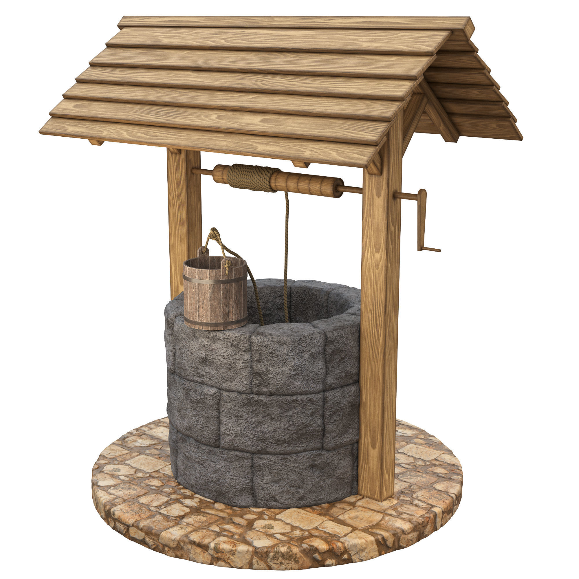 Medieval well  PBR 3D model_5
