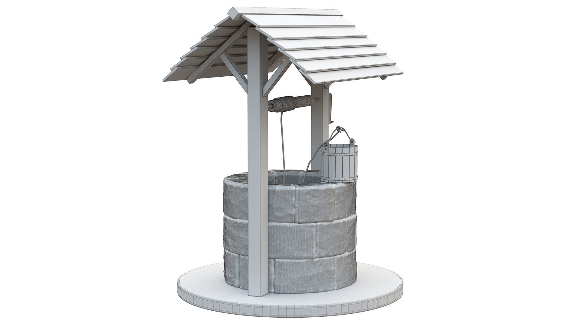 Medieval well  PBR 3D model_11