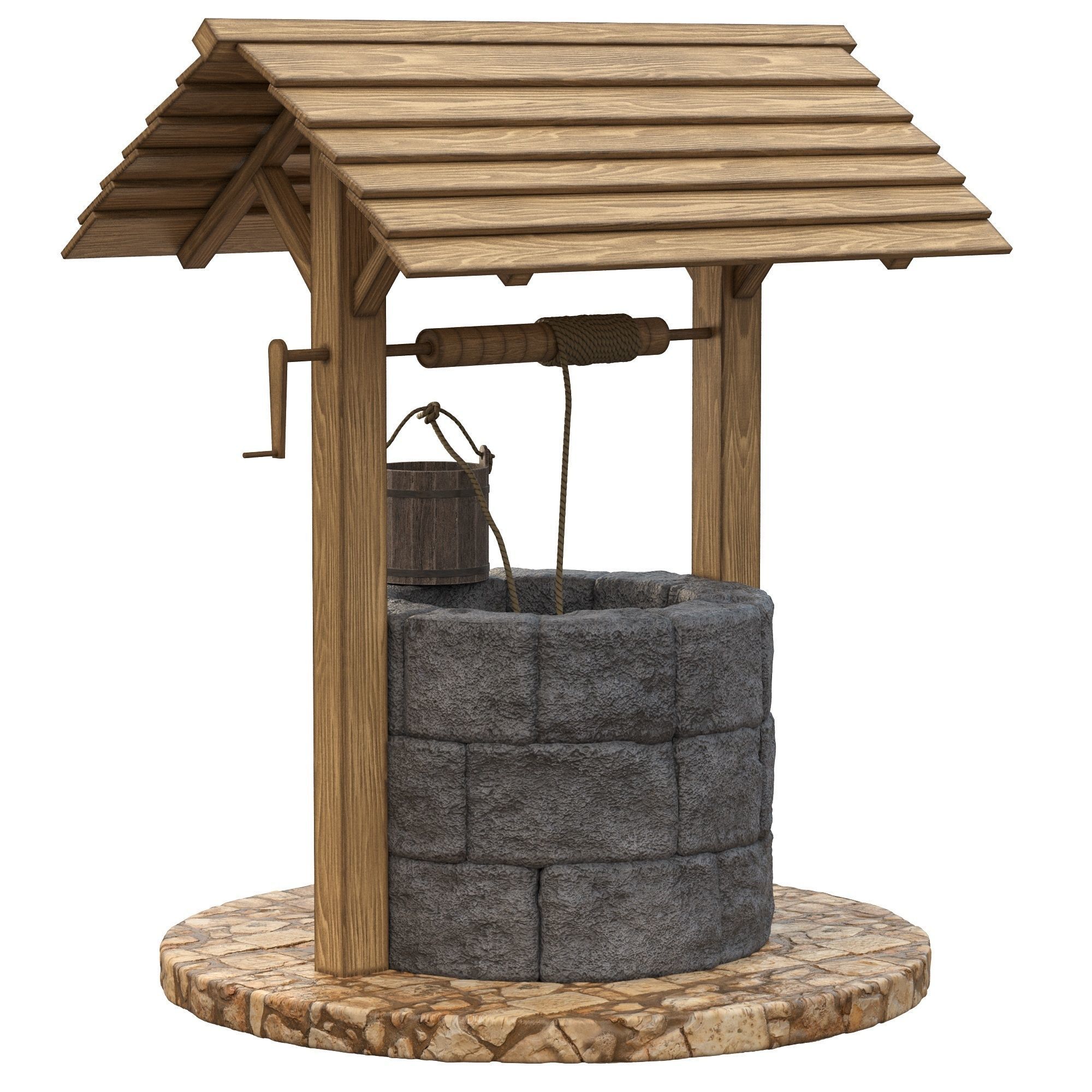 Medieval well  PBR 3D model_8
