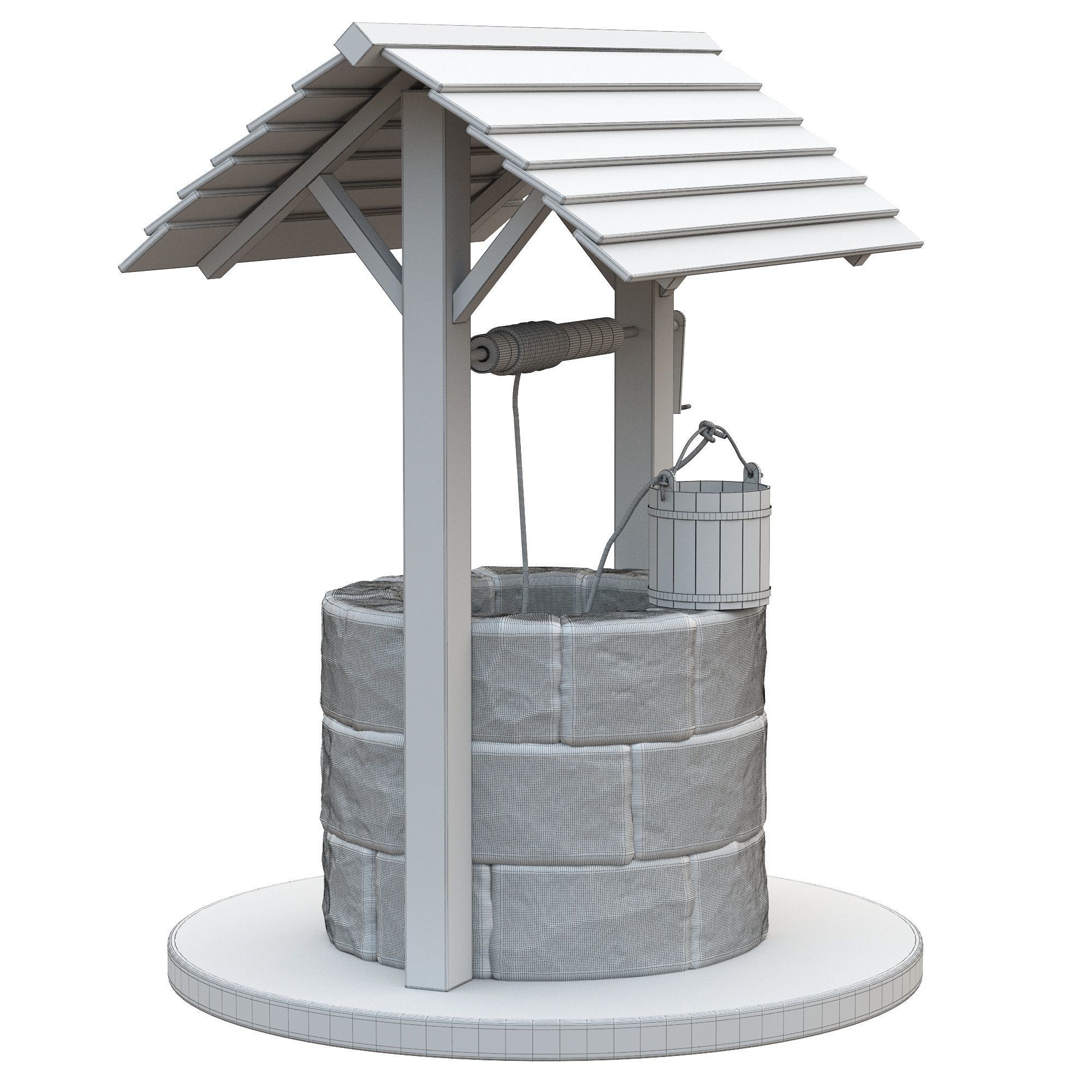 Medieval well  PBR 3D model_12