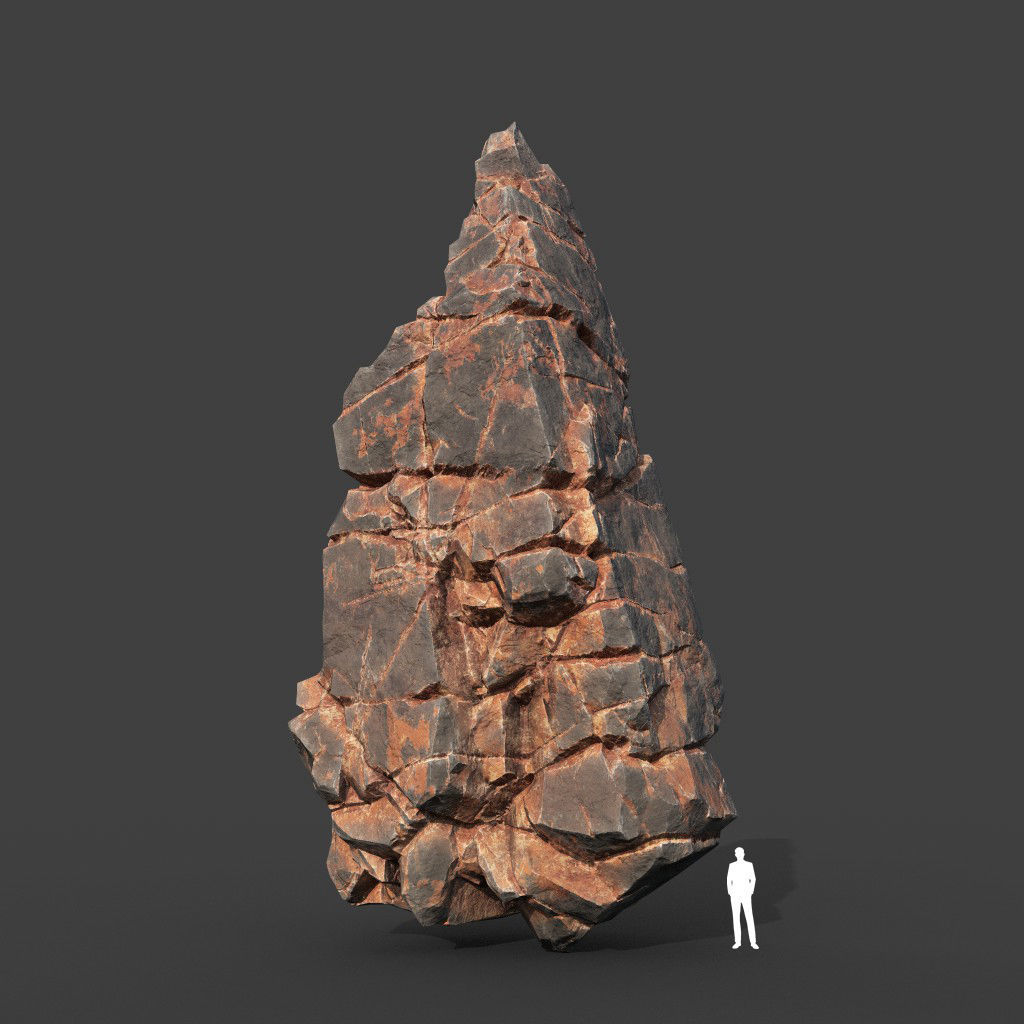 Low poly Desert Cliff Modular Rock 220101 Low-poly 3D model_1