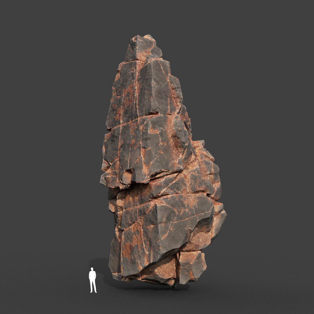 Low poly Desert Cliff Modular Rock 220101 Low-poly 3D model_5