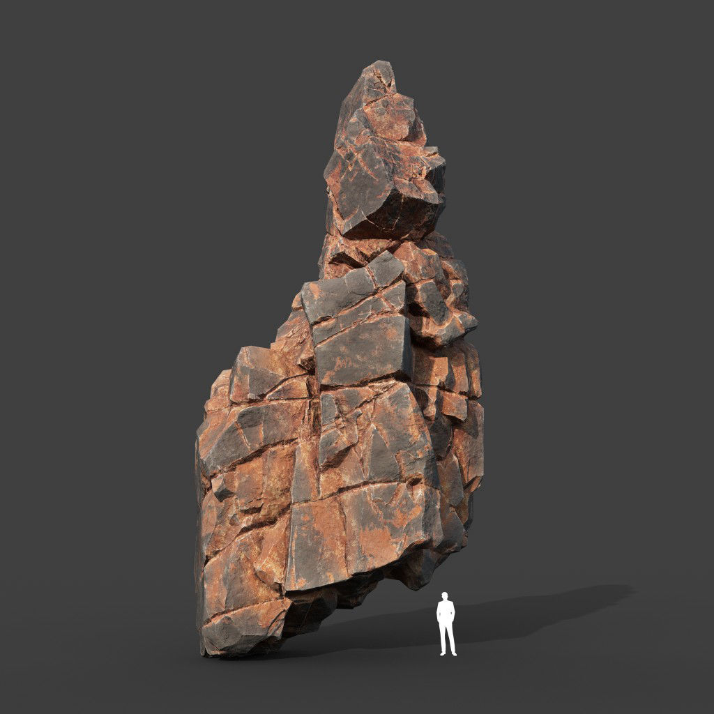 Low poly Desert Cliff Modular Rock 220101 Low-poly 3D model_11