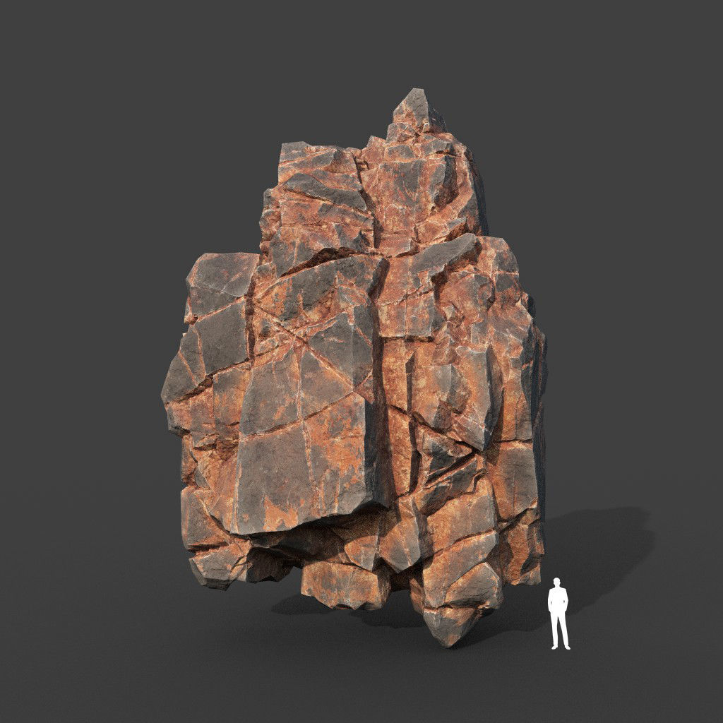 Low poly Desert Cliff Modular Rock 220101 Low-poly 3D model_7