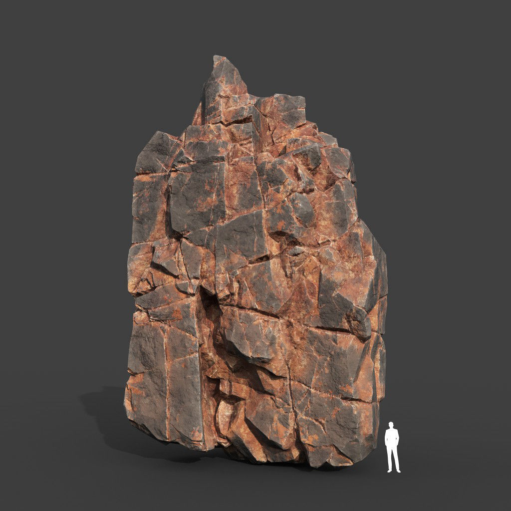 Low poly Desert Cliff Modular Rock 220101 Low-poly 3D model_17