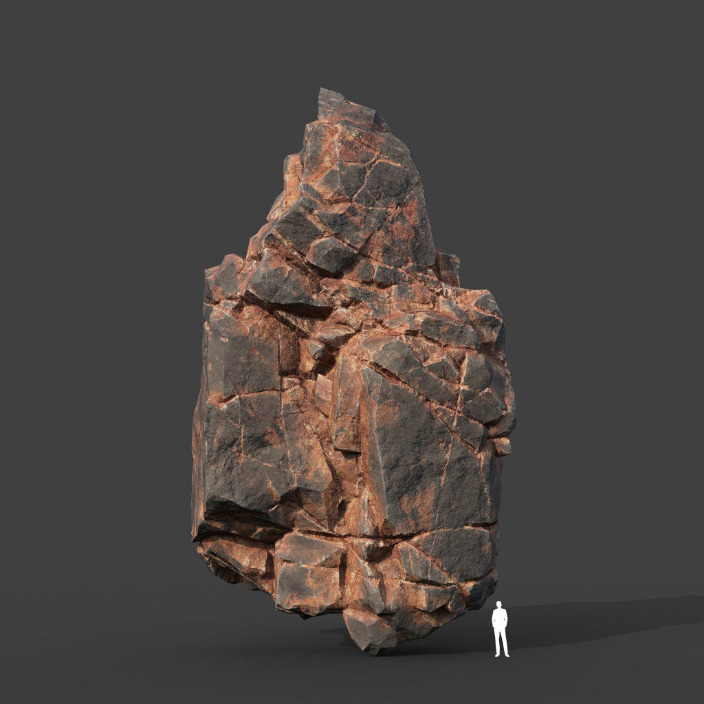 Low poly Desert Cliff Modular Rock 220101 Low-poly 3D model_9