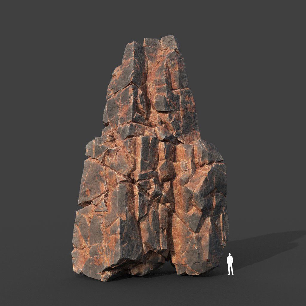 Low poly Desert Cliff Modular Rock 220101 Low-poly 3D model_15