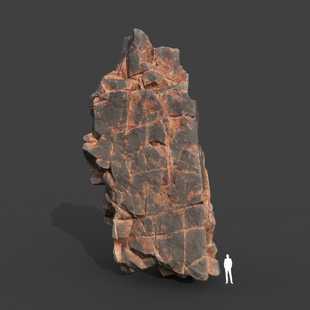 Low poly Desert Cliff Modular Rock 220101 Low-poly 3D model_19