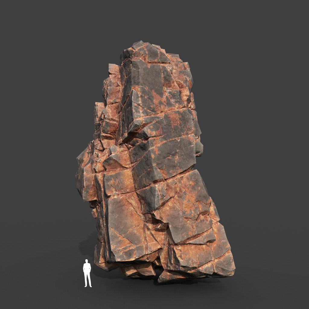 Low poly Desert Cliff Modular Rock 220101 Low-poly 3D model_13