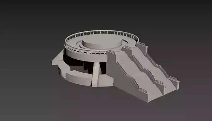 Pedestal circular structure with stairs