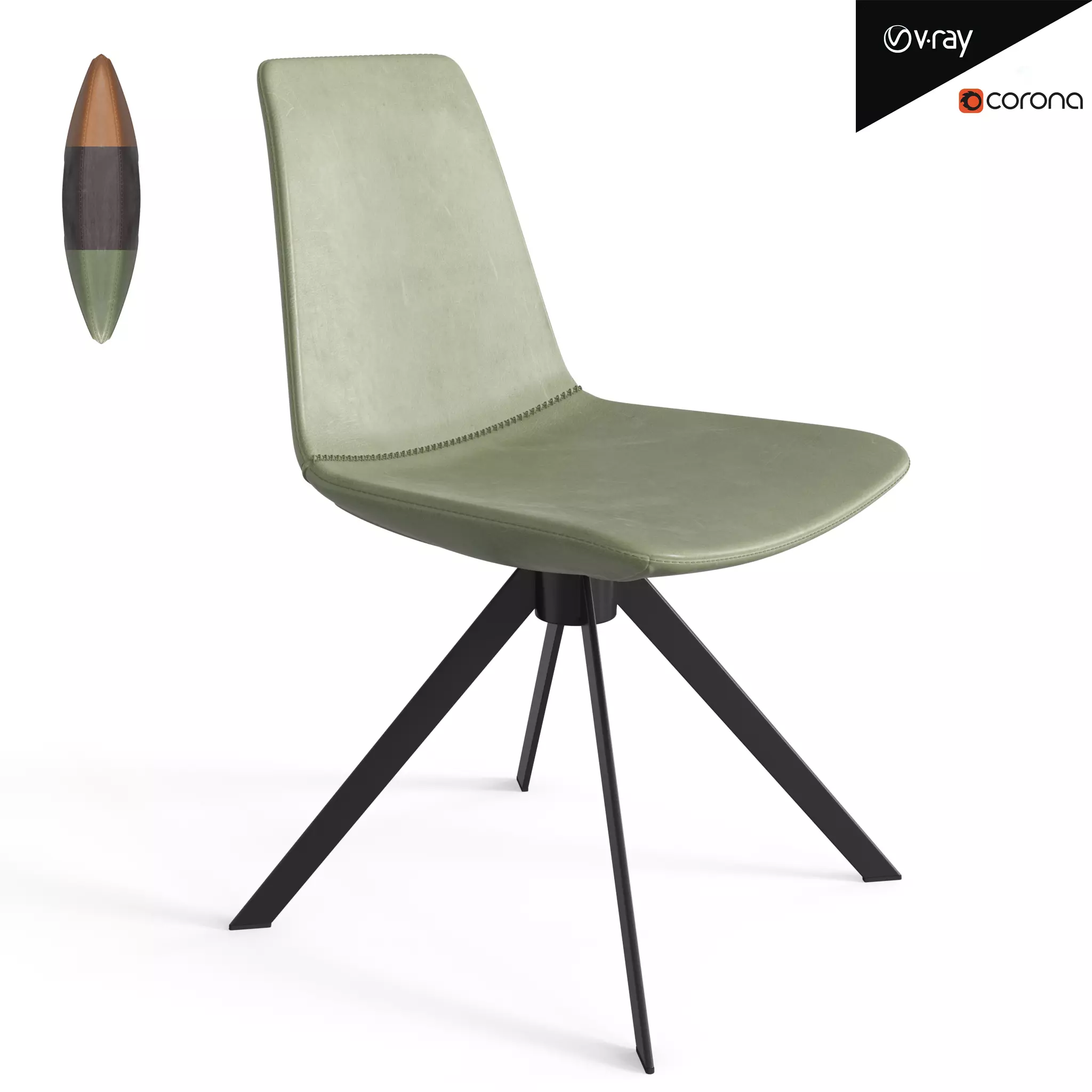 Toocha Dining Chair Low-poly 3D model