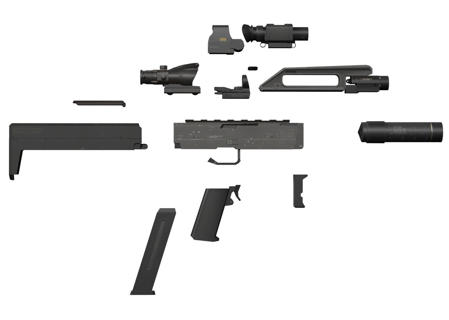FMG 9 Rig Low-poly 3D model_11