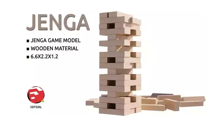 JENGA GAME Low-poly 3D model
