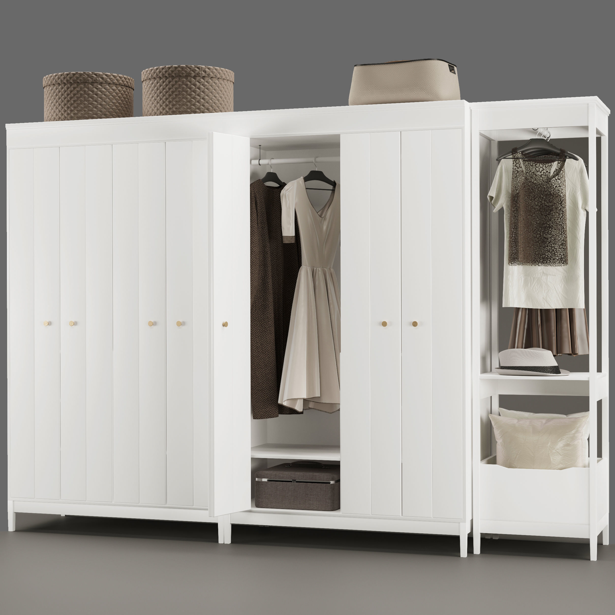 KEA IDANAS Wardrobe combination 3D model_2