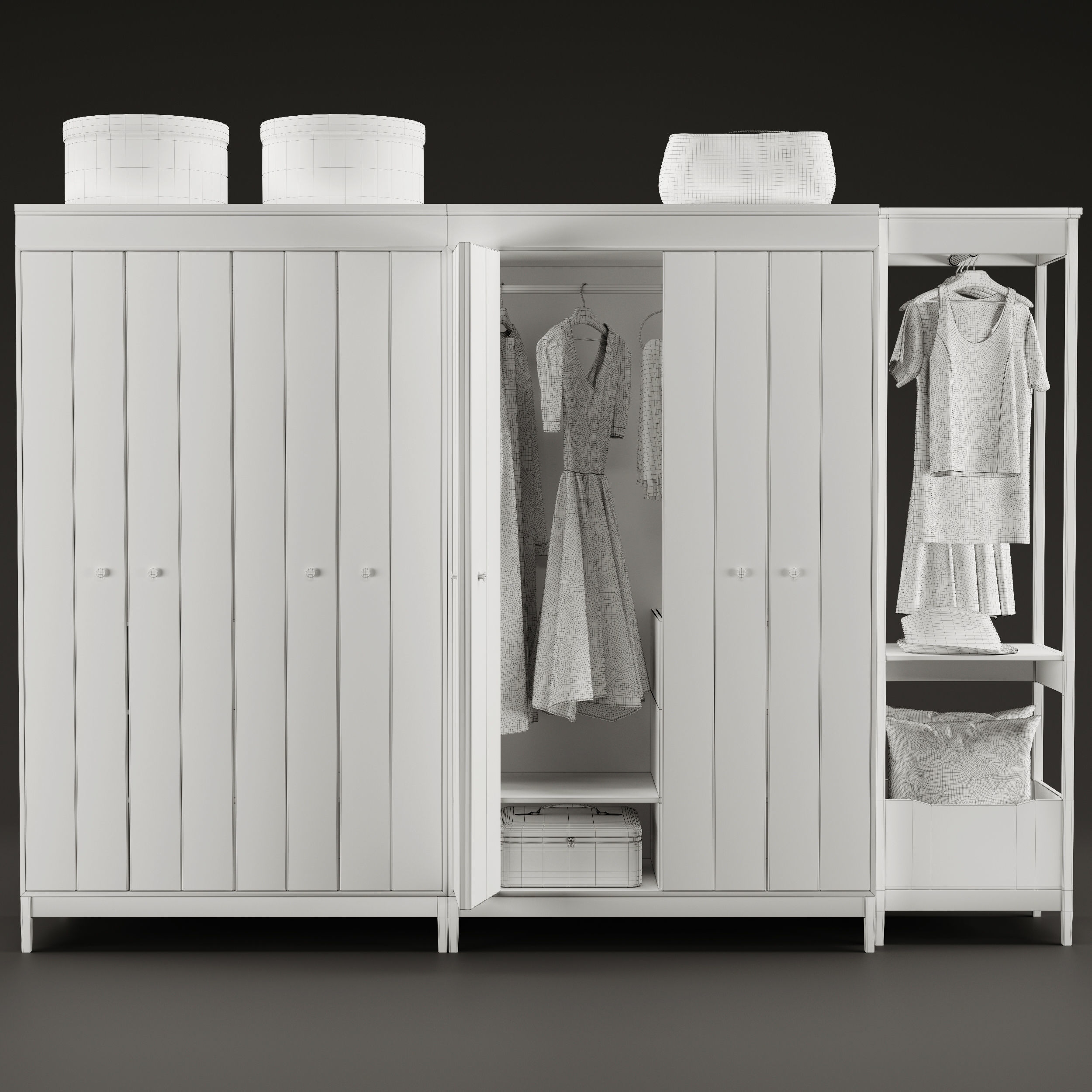 KEA IDANAS Wardrobe combination 3D model_6