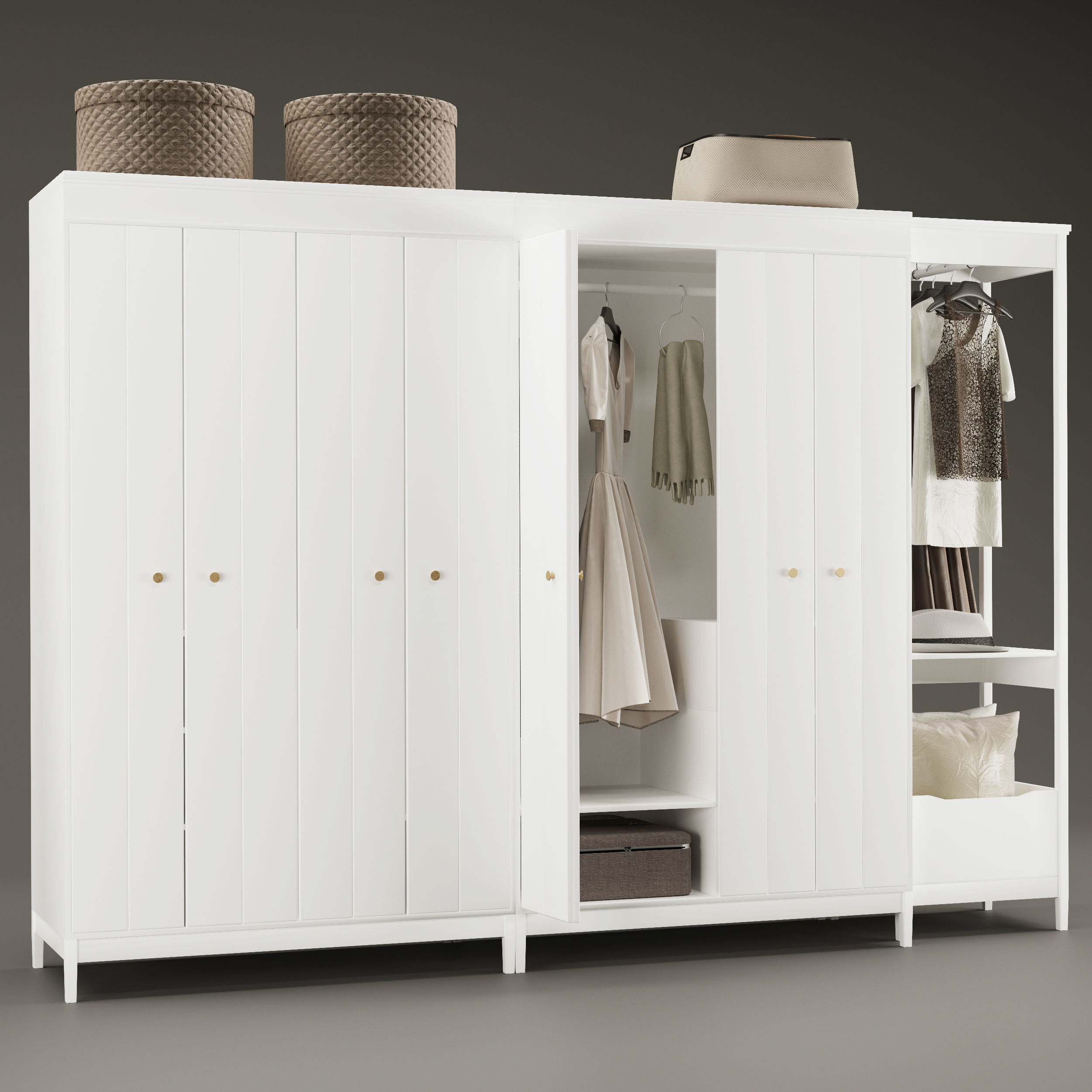 KEA IDANAS Wardrobe combination 3D model_4