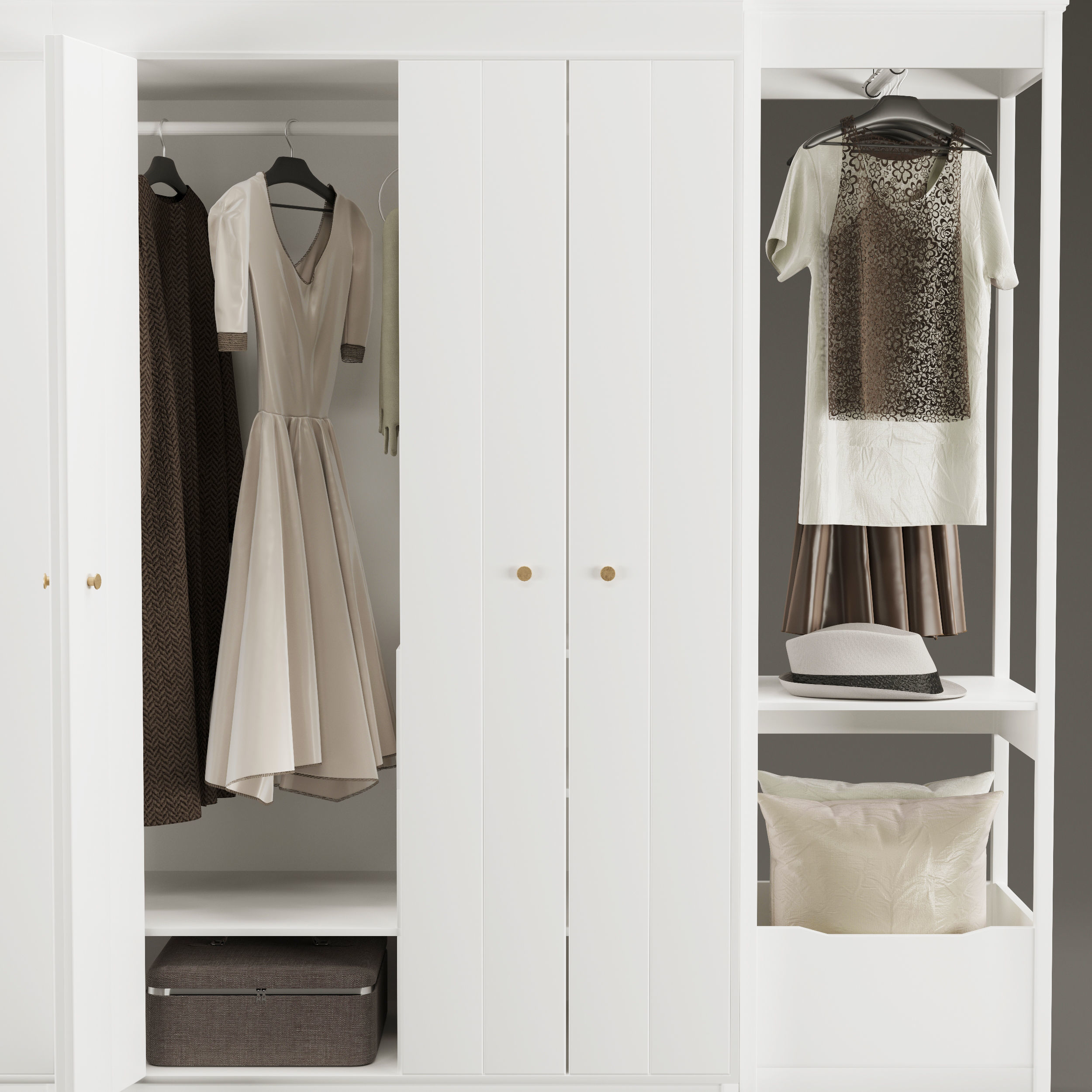 KEA IDANAS Wardrobe combination 3D model_5