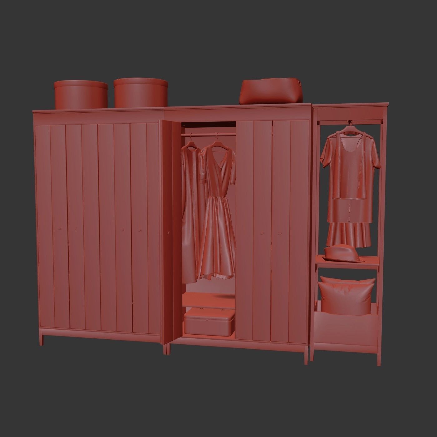 KEA IDANAS Wardrobe combination 3D model_7