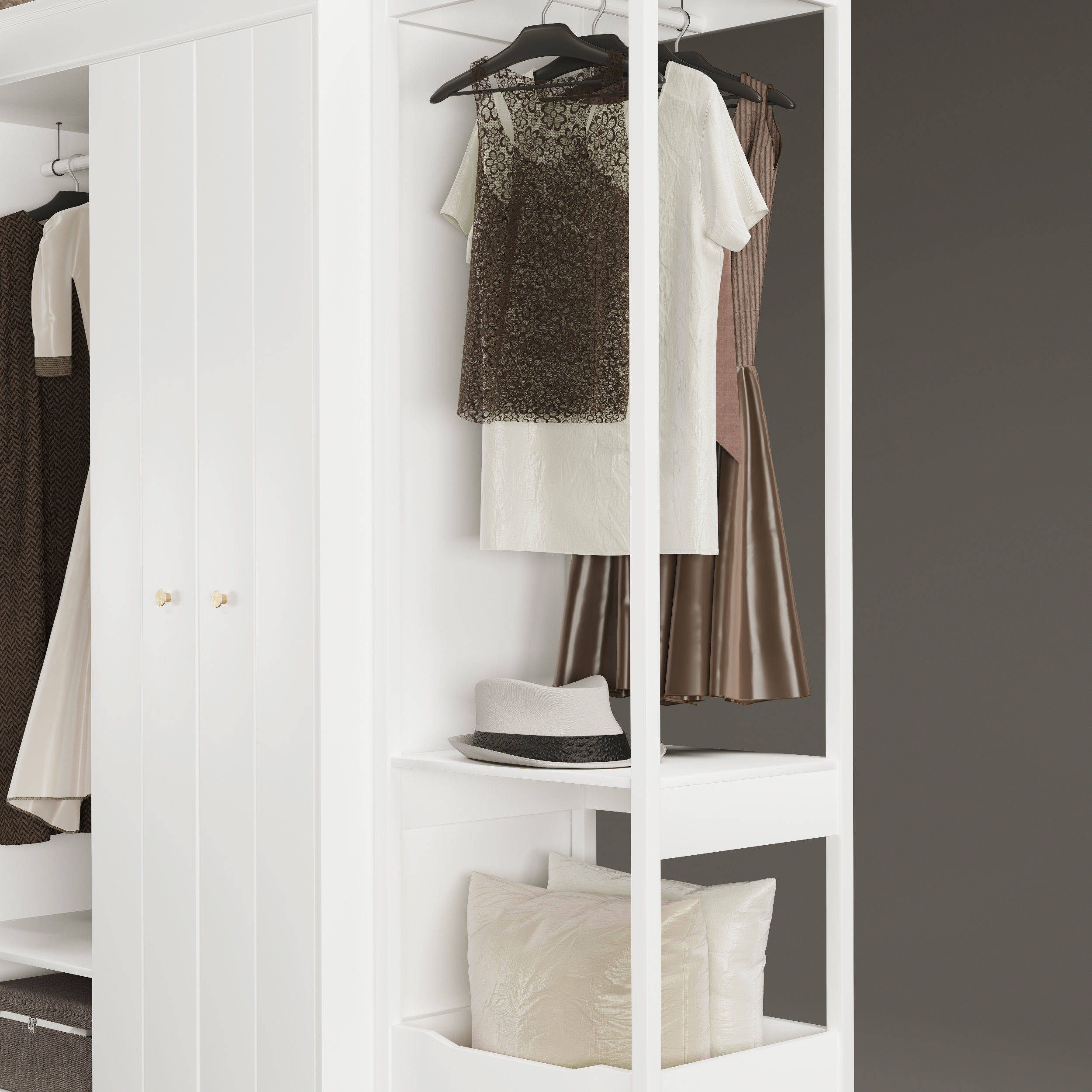 KEA IDANAS Wardrobe combination 3D model_3
