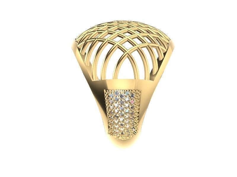 pave jali ring stl verified 3D print model_2