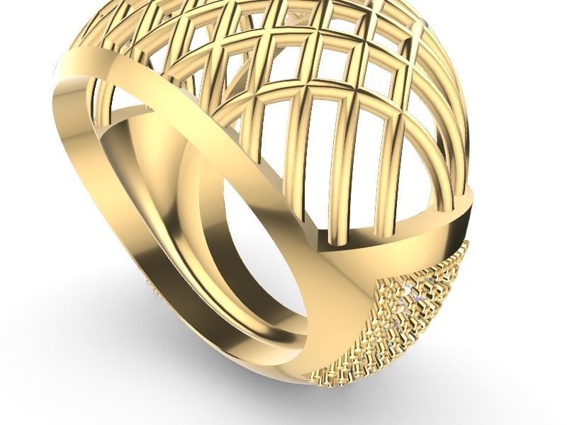 pave jali ring stl verified 3D print model_11
