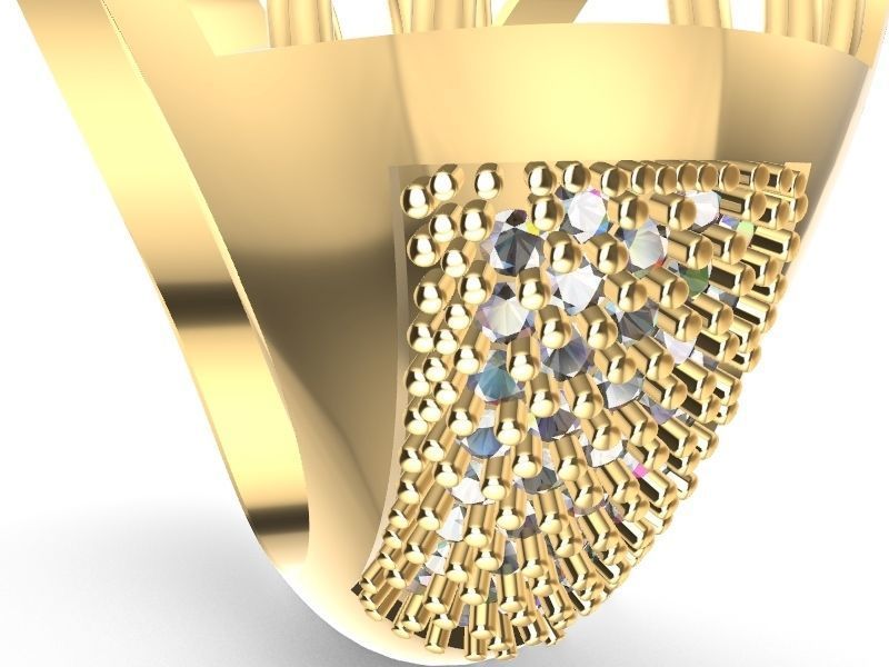 pave jali ring stl verified 3D print model_1