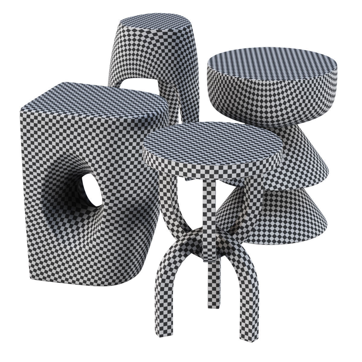 Collection stools by Pols Potten Low-poly 3D model_5