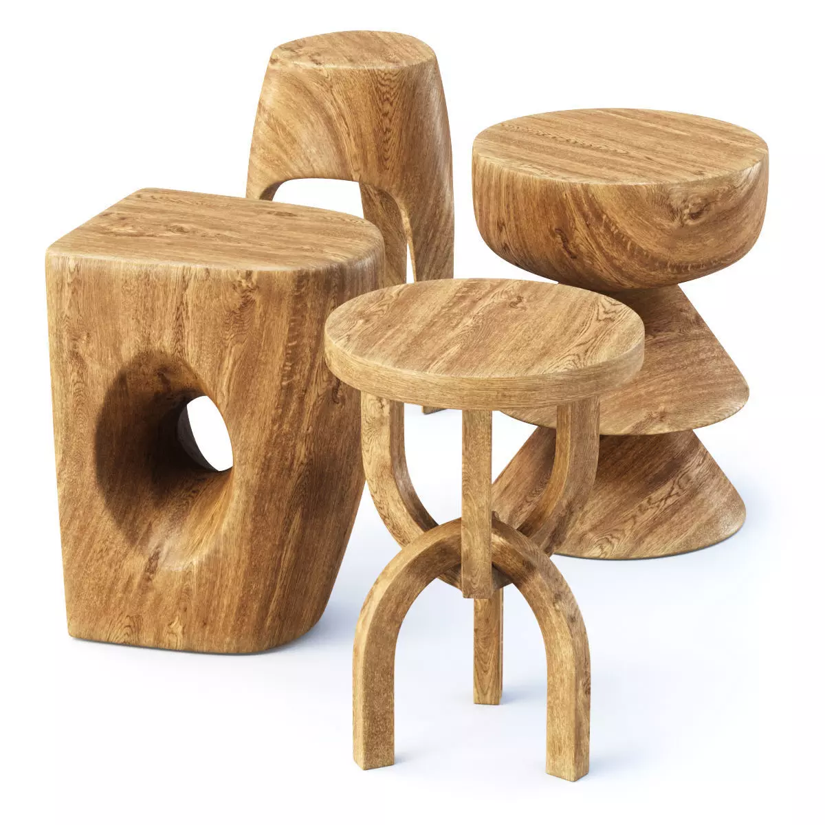Collection stools by Pols Potten Low-poly 3D model_0